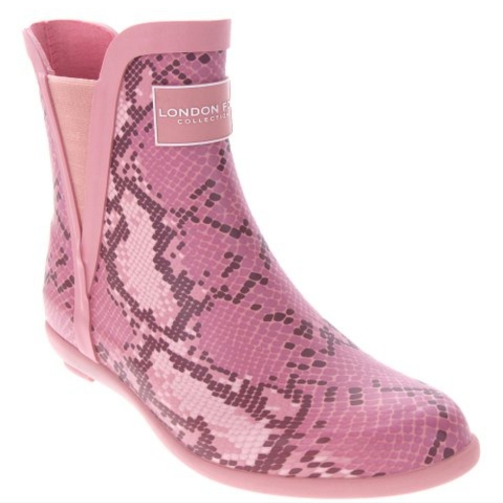 London Fog‎ Picadilly Pink Snakeskin Printrf Rainboots size 7
